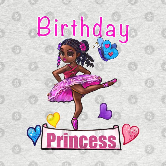 It’s my birthday. Afro Black girl African American birthday princess by Artonmytee